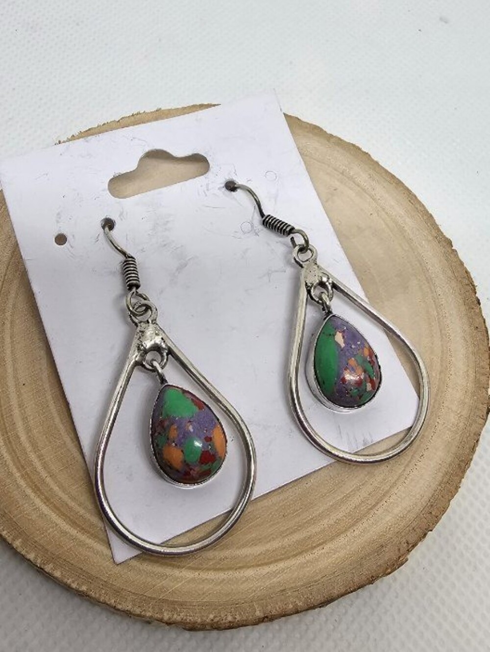 DAHLIA TURQUOISE STERLING NATIVE AMERICAN EARRINGS NWT